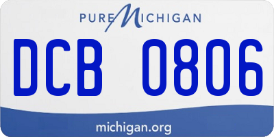 MI license plate DCB0806