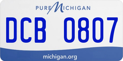 MI license plate DCB0807