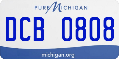 MI license plate DCB0808