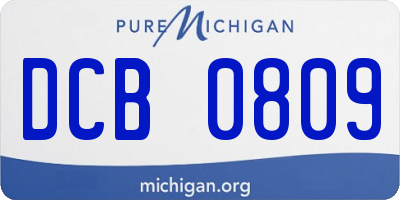 MI license plate DCB0809