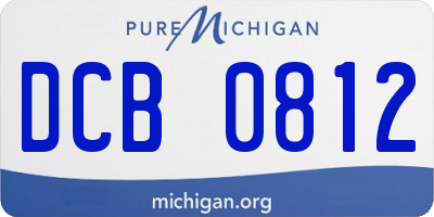 MI license plate DCB0812