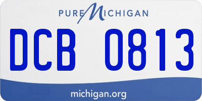 MI license plate DCB0813