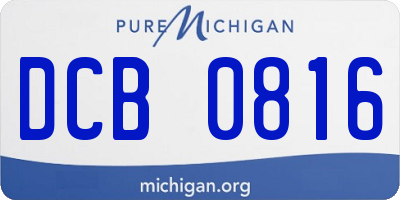 MI license plate DCB0816