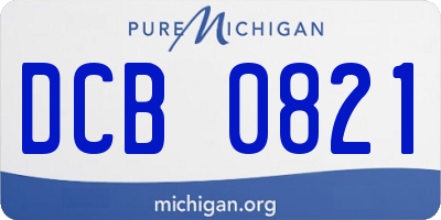 MI license plate DCB0821