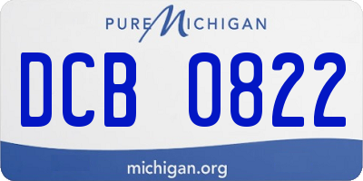 MI license plate DCB0822