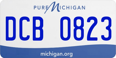 MI license plate DCB0823