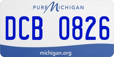 MI license plate DCB0826