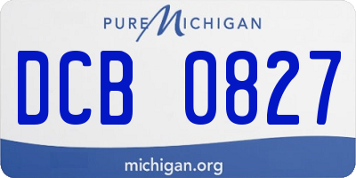 MI license plate DCB0827