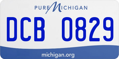 MI license plate DCB0829