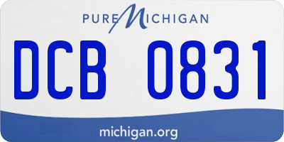 MI license plate DCB0831