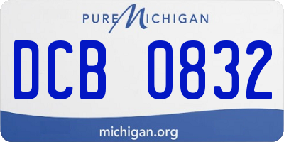 MI license plate DCB0832
