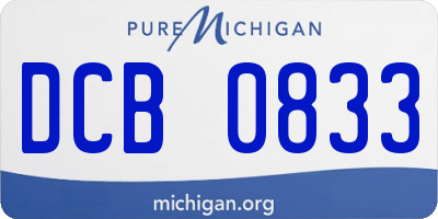 MI license plate DCB0833