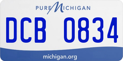 MI license plate DCB0834