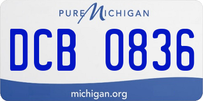 MI license plate DCB0836
