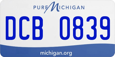 MI license plate DCB0839