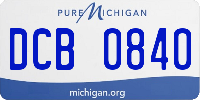 MI license plate DCB0840