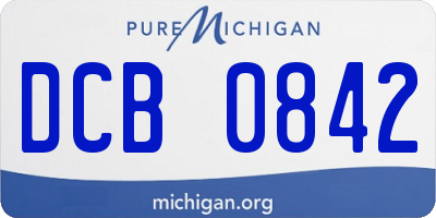 MI license plate DCB0842