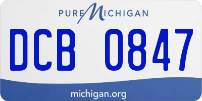 MI license plate DCB0847