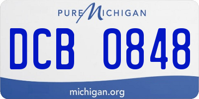 MI license plate DCB0848