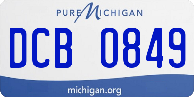 MI license plate DCB0849