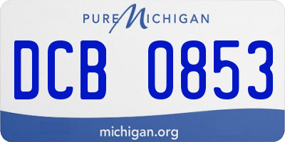 MI license plate DCB0853