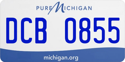 MI license plate DCB0855