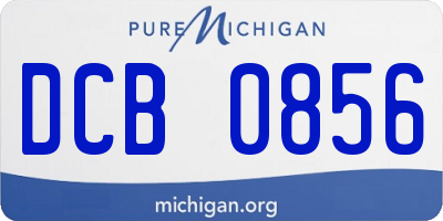 MI license plate DCB0856