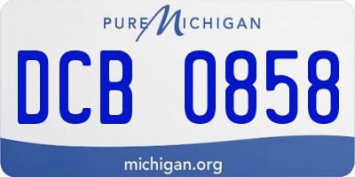 MI license plate DCB0858