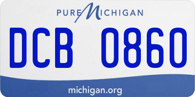 MI license plate DCB0860