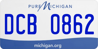 MI license plate DCB0862