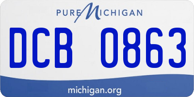 MI license plate DCB0863