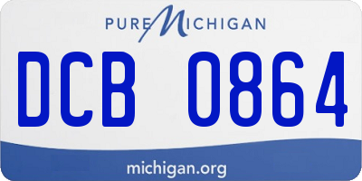 MI license plate DCB0864