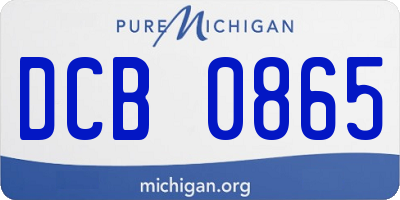 MI license plate DCB0865
