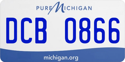 MI license plate DCB0866