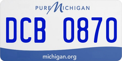 MI license plate DCB0870
