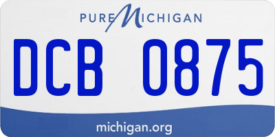 MI license plate DCB0875