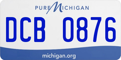 MI license plate DCB0876