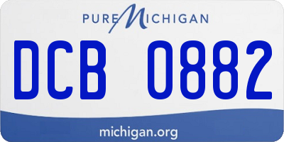 MI license plate DCB0882