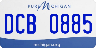 MI license plate DCB0885