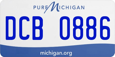 MI license plate DCB0886