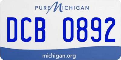 MI license plate DCB0892