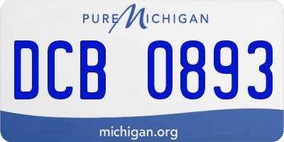 MI license plate DCB0893