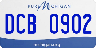 MI license plate DCB0902