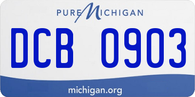 MI license plate DCB0903