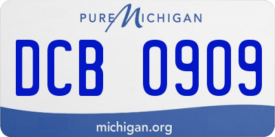 MI license plate DCB0909