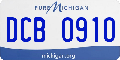MI license plate DCB0910
