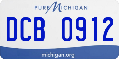 MI license plate DCB0912