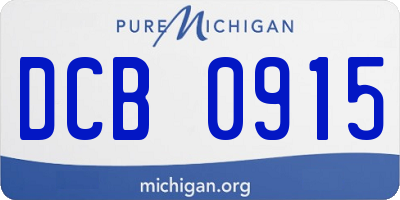 MI license plate DCB0915