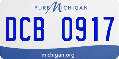 MI license plate DCB0917