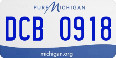 MI license plate DCB0918